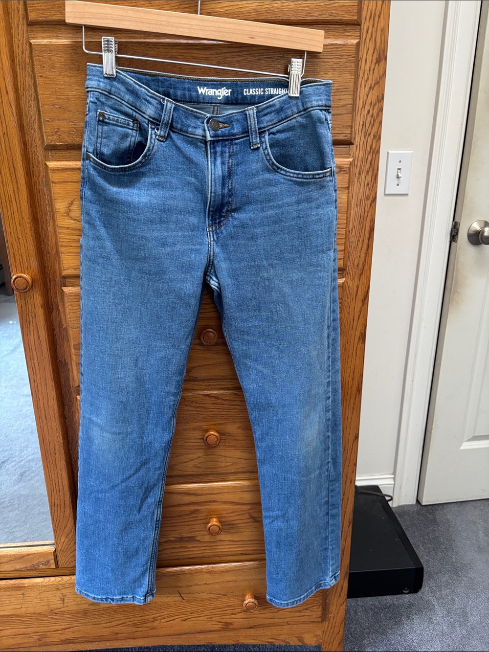 Wrangler Women's Straight Leg Jeans in Blue Denim